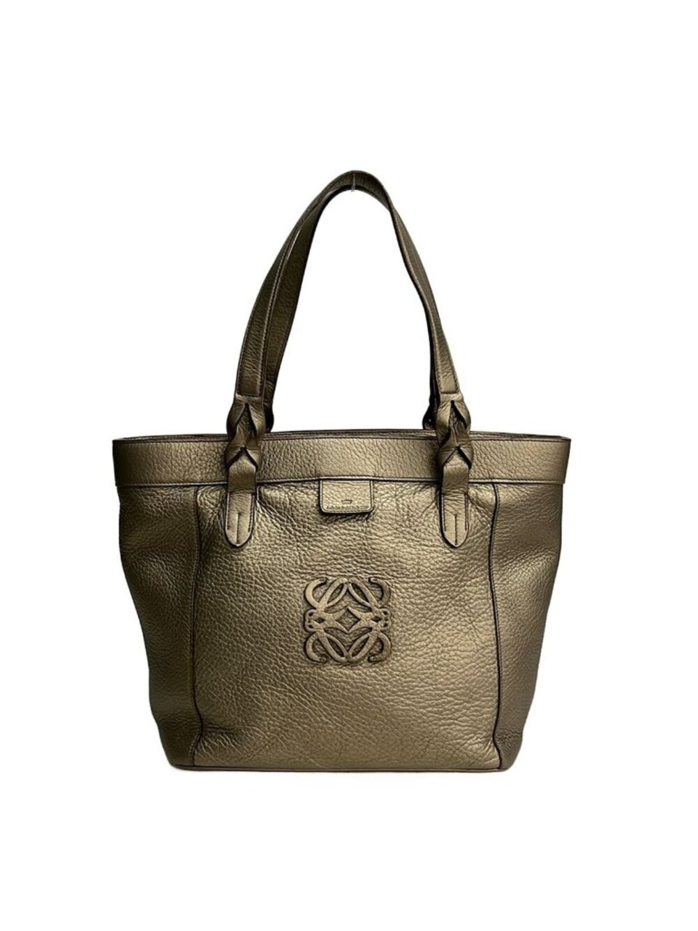 Loewe Handbag Anagram Blanc Gold Leather